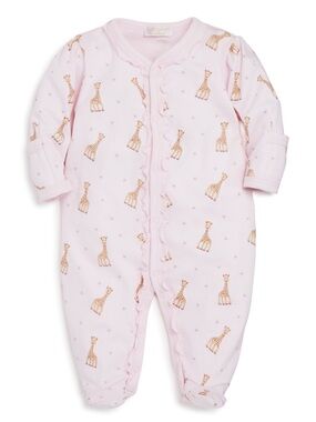 Kissy Kissy Sophie La Girafe Print Ruffle Onesie